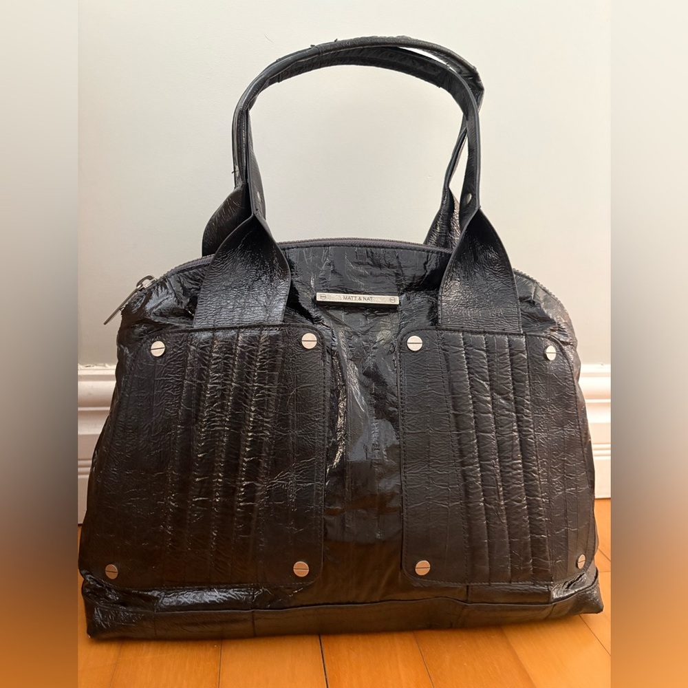 Matt & Nat Black Vegan Leather Satchel Bag